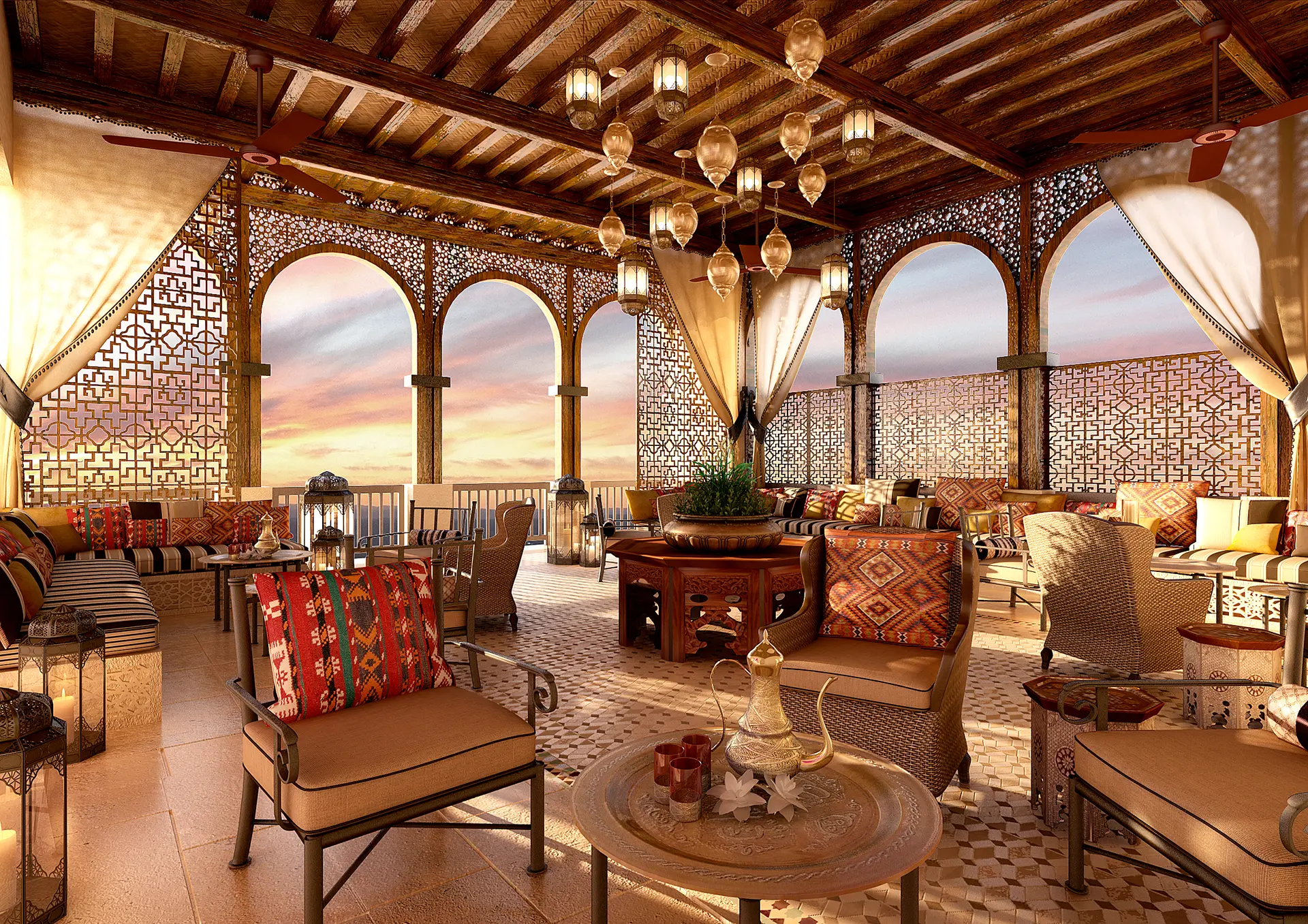 Arabian & Moroccan Hospitality Interior Visualization — render 4
