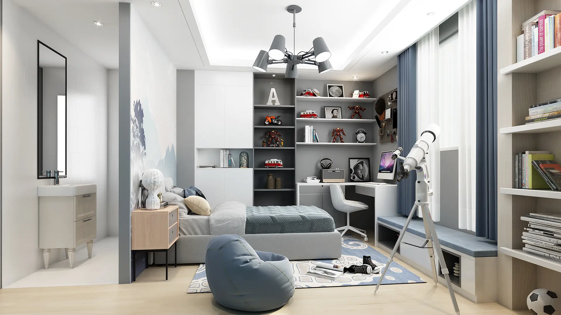Luxury Backyard Design & Multi-Functional Kids' Room — render 2