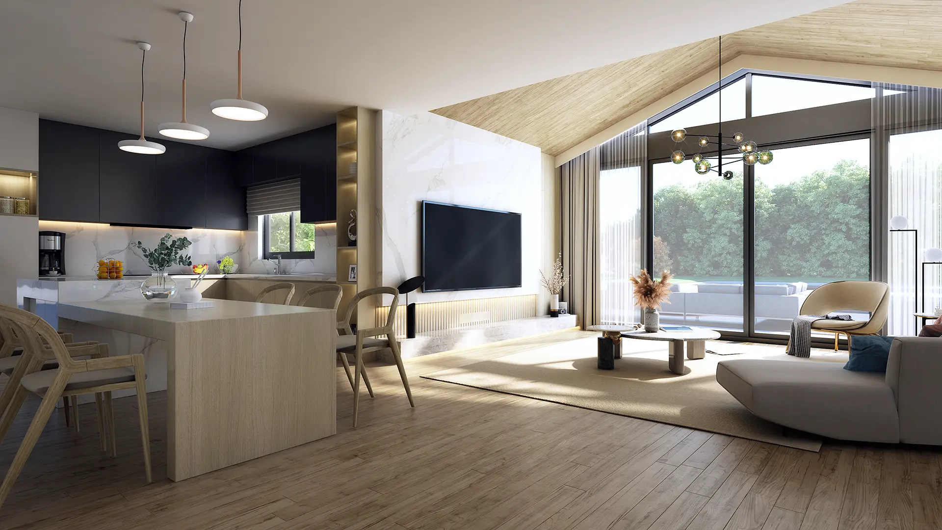 Luxury Villa Visualization: Seamless Indoor-Outdoor Living and Backyard Pool Design