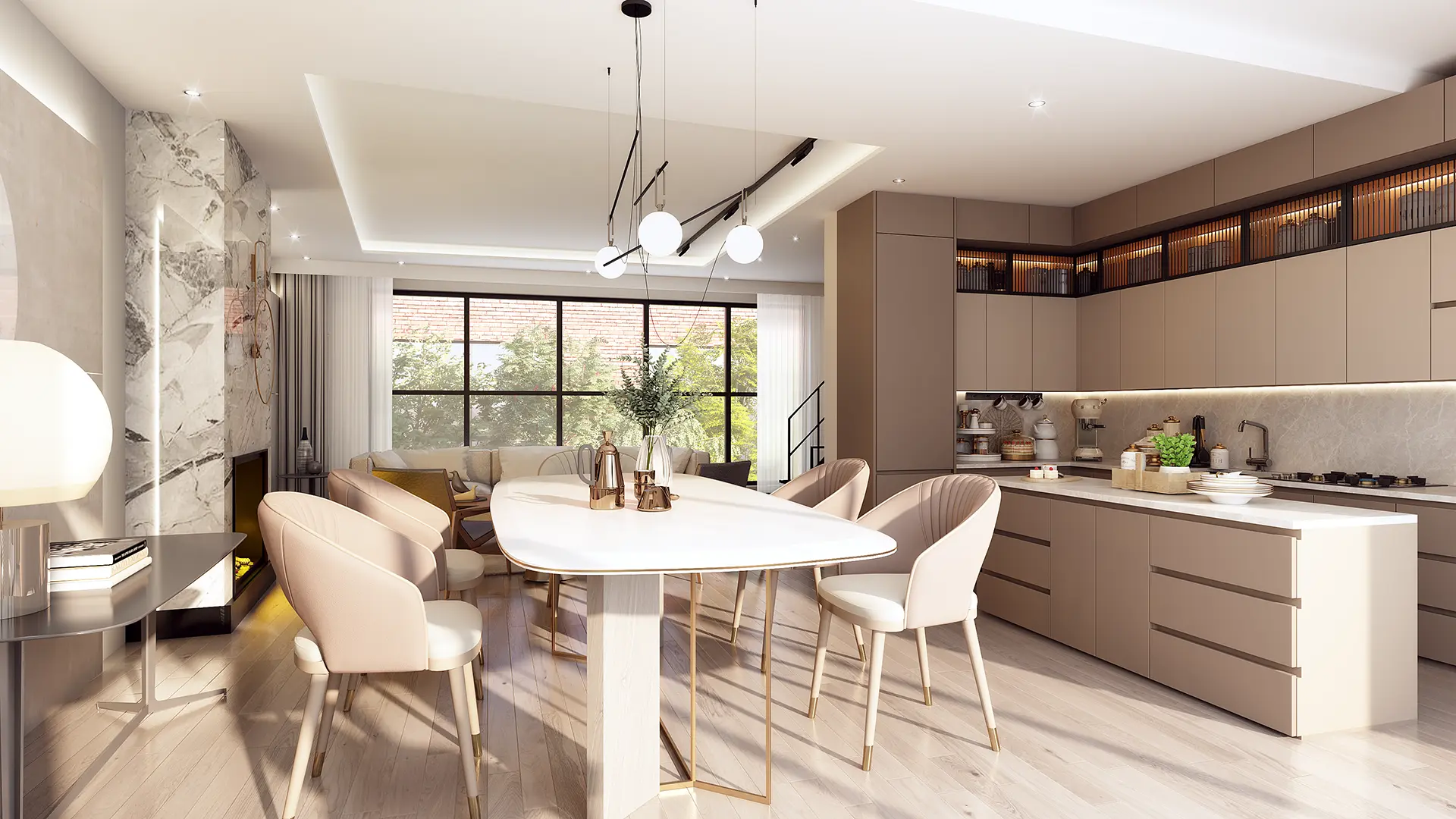 Modern One-Bedroom Apartment Renovation Visualization with Private Garden — render 2