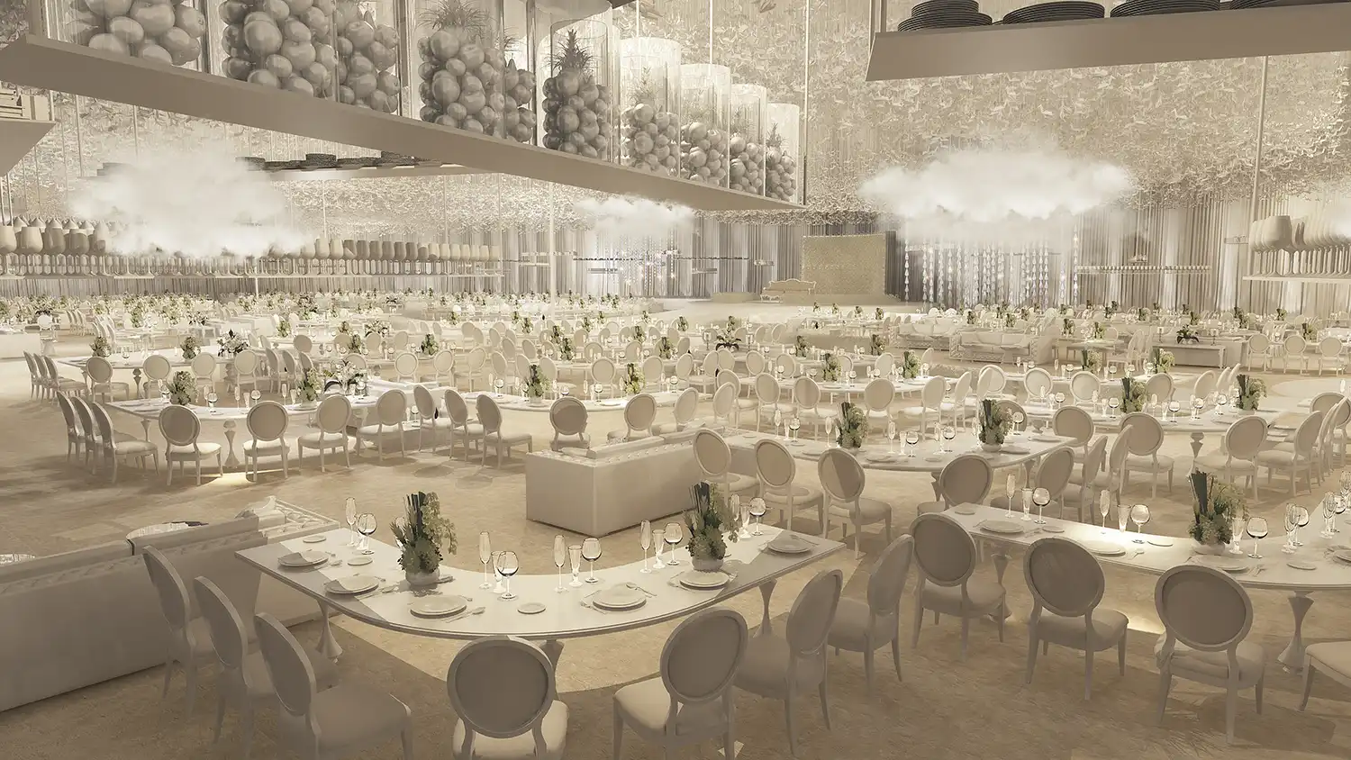 Luxury Wedding Ballroom Event Visualization in Dubai — render 2