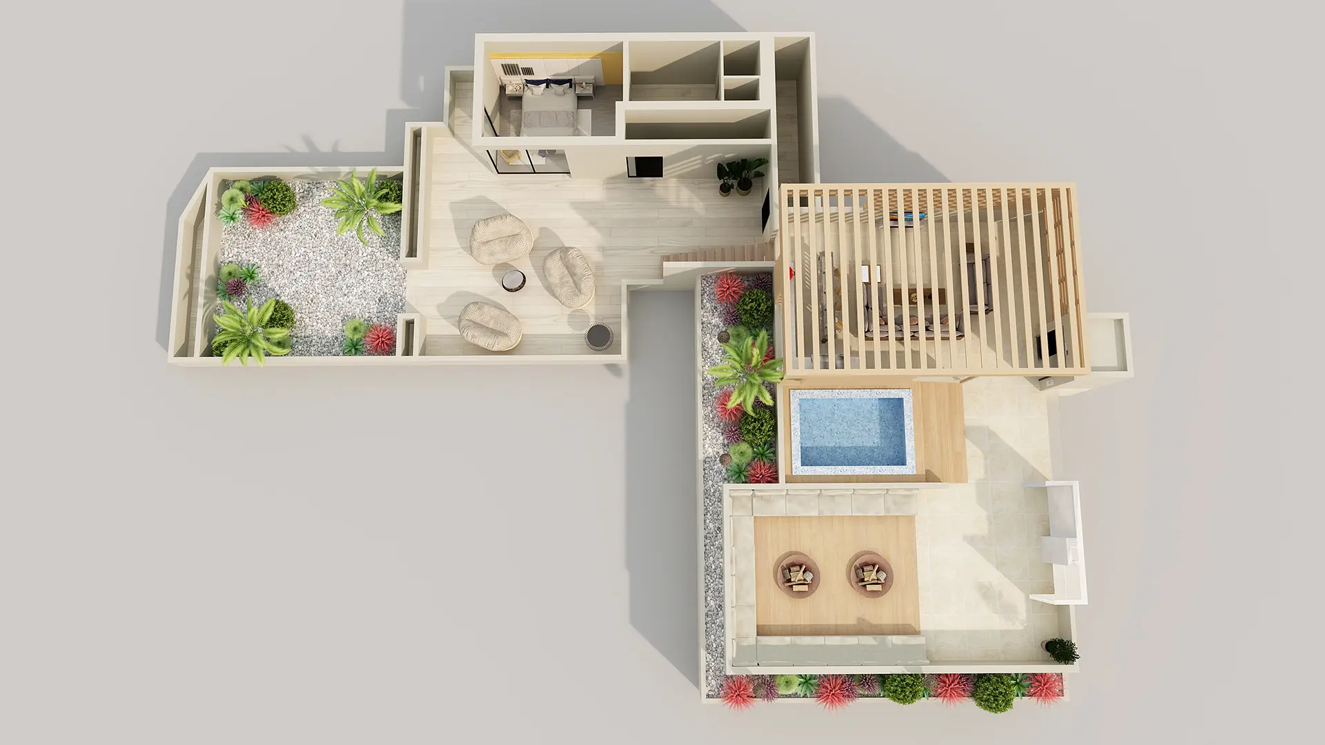 3D Floor Plan Visualization for European Seaside Villa — render 4