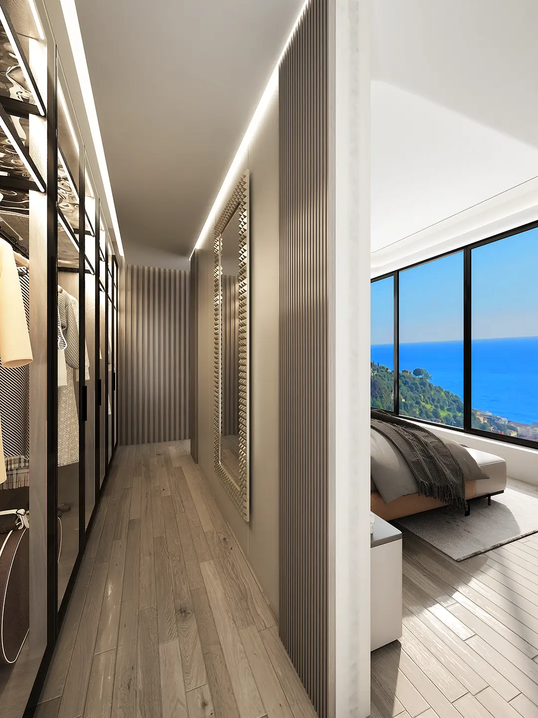 Sea-View Villa Visualization: Contemporary Interiors & Panoramic Mountain Views — render 4